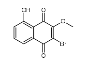 2-Brom-5-hydroxy-3-methoxy-1,4-naphthochinon Structure