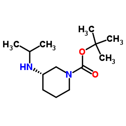 (S)-3-Isopropylamino-piperidine-1-carboxylic acid tert-butyl ester结构式