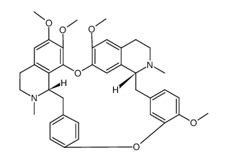2H-1,24:12,15-Dietheno-6,10-metheno-16H-pyrido[2',3':17,18][1,10]dioxacycloeicosino[2,3,4-ij]isoquinoline,3,4,4a,5,16a,17,18,19-octahydro-9,21,22,26-tetramethoxy-4,17-dimethyl-,(4aR,16aS)- (9CI)结构式