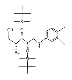 (2S,3S,4R)-N-(3',4'-dimethylphenyl)-1-amino-2,3-bis(t-butyldimethylsilyloxy)-pentane-4,5-diol结构式