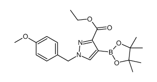 ethyl 1-[(4-methoxyphenyl)methyl]-4-(4,4,5,5-tetramethyl-1,3,2-dioxaborolan-2-yl)pyrazole-3-carboxylate Structure