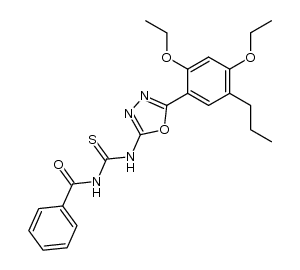 N-((5-(2,4-diethoxy-5-propylphenyl)-1,3,4-oxadiazol-2-yl)carbamothioyl)benzamide Structure