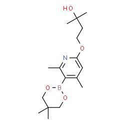 4-((5-(5,5-dimethyl-1,3,2-dioxaborinan-2-yl)-4,6-dimethylpyridin-2-yl)oxy)-2-Methylbutan-2-ol结构式