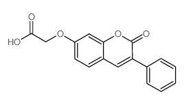 2-(2-oxo-3-phenylchromen-7-yl)oxyacetic acid structure