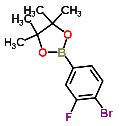 2-(4-溴-3-氟苯基)-4, 4, 5, 5-四甲基-1, 3, 2-二氧硼杂环戊烷结构式