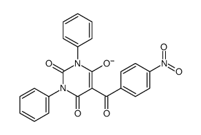 5-(4-nitrobenzoyl)-2,6-dioxo-1,3-diphenylpyrimidin-4-olate结构式