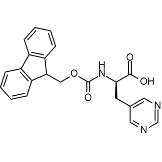 (R)-2-((((9H-Fluoren-9-yl)methoxy)carbonyl)amino)-3-(pyrimidin-5-yl)propanoic acid Structure