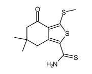 6,6-dimethyl-3-methylthio-4-oxo-4,5,6,7-tetrahydro-2-benzothiophene-1-carbothioamide结构式