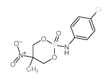 N-(4-chlorophenyl)-5-methyl-5-nitro-2-oxo-1,3-dioxa-2$l^C10H12ClN2O5P-phosphacyclohexan-2-amine结构式