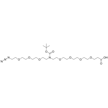 N-(Azido-PEG3)-N-Boc-PEG4-acid structure