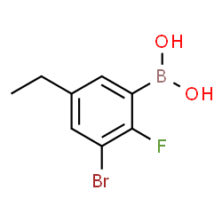 3-Bromo-5-ethyl-2-fluorophenylboronic acid structure