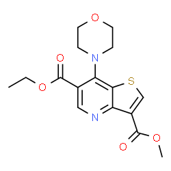 6-ethyl 3-methyl 7-morpholinothieno[3,2-b]pyridine-3,6-dicarboxylate Structure