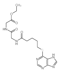 Glycine,N-[1-oxo-5-(9H-purin-6-ylthio)pentyl]glycyl-, ethyl ester Structure