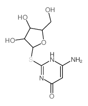 4(3H)-Pyrimidinone,6-amino-2-(b-D-ribofuranosylthio)- Structure