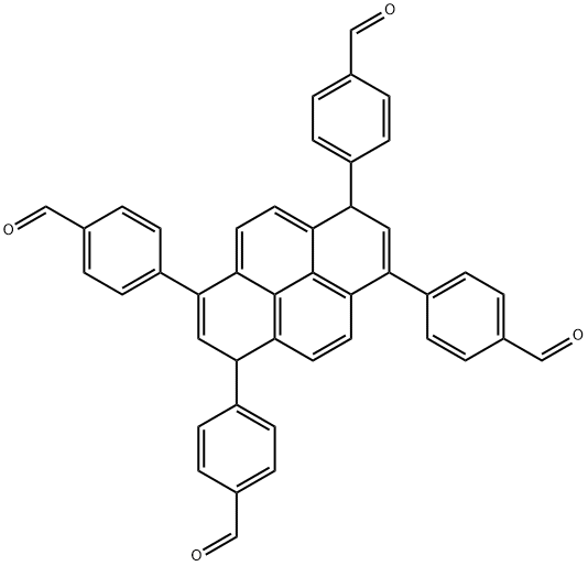 Benzaldehyde, 4,4',4'',4'''-(1,6-dihydro-1,3,6,8-pyrenetetrayl)tetrakis- Structure