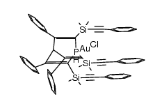 (2,6,7-tris(dimethyl(phenylethynyl)silyl)-3,5,8-triphenyl-1l5-phosphabicyclo[2.2.2]octa-2,5,7-trien-1-yl)gold(II) chloride Structure
