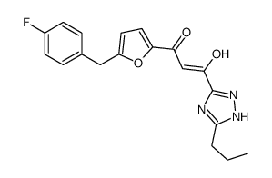 1-[5-[(4-fluorophenyl)methyl]furan-2-yl]-3-hydroxy-3-(5-propyl-1H-1,2,4-triazol-3-yl)prop-2-en-1-one结构式