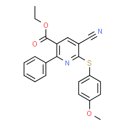 Ethyl 5-cyano-6-[(4-methoxyphenyl)sulfanyl]-2-phenylnicotinate Structure