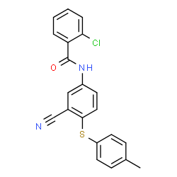 2-CHLORO-N-(3-CYANO-4-[(4-METHYLPHENYL)SULFANYL]PHENYL)BENZENECARBOXAMIDE Structure