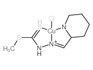 Copper, chloro[methyl (2-pyridinylmethylene)hydrazinecarbodithioato-NN2,N2,S]- structure