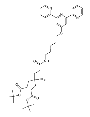 di-tert-butyl 4-{2-[5-(4'-(2,2':6',2'')-terpyridinyloxy)pentylcarbamoyl]ethyl}-4-aminoheptanedioate结构式