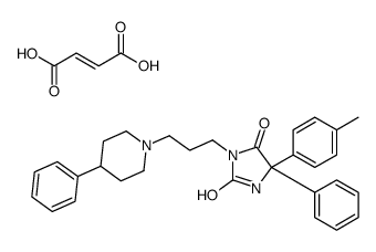 (E)-but-2-enedioic acid,5-(4-methylphenyl)-5-phenyl-3-[3-(4-phenylpiperidin-1-yl)propyl]imidazolidine-2,4-dione结构式