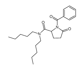 ()-1-benzoyl-5-oxo-N,N-dipentylpyrrolidine-2-carboxamide structure