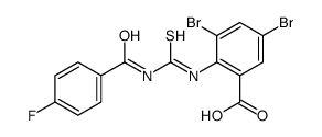 3,5-DIBROMO-2-[[[(4-FLUOROBENZOYL)AMINO]THIOXOMETHYL]AMINO]-BENZOIC ACID structure