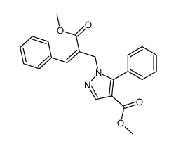 1-(2-methoxycarbonyl-3-phenyl-propenyl)-5-phenyl-1H-pyrazole-4-carboxylic acid methyl ester结构式