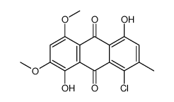 1-chloro-4,8-dihydroxy-5,7-dimethoxy-2-methylanthracene-9,10-dione结构式