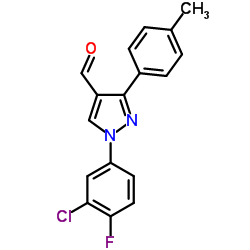 1-(3-CHLORO-4-FLUOROPHENYL)-3-P-TOLYL-1H-PYRAZOLE-4-CARBALDEHYDE结构式
