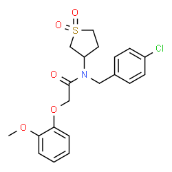 N-(4-chlorobenzyl)-N-(1,1-dioxidotetrahydrothiophen-3-yl)-2-(2-methoxyphenoxy)acetamide结构式