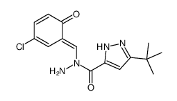 5-tert-butyl-N-[(3-chloro-6-oxocyclohexa-2,4-dien-1-ylidene)methyl]-1H-pyrazole-3-carbohydrazide Structure