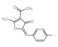 (2E)-4-acetyl-2-[(4-chlorophenyl)methylidene]-5-methyl-furan-3-one结构式