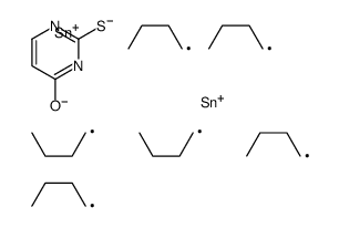 tributyl-(4-tributylstannyloxypyrimidin-2-yl)sulfanylstannane结构式