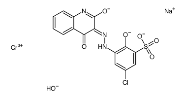 sodium [5-chloro-2-hydroxy-3-[(1,2,3,4-tetrahydro-2,4-dioxoquinolin-3-yl)azo]benzene-1-sulphonato(3-)]hydroxychromate(1-)结构式