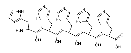 (2S)-2-[[(2S)-2-[[(2S)-2-[[(2S)-2-[[(2S)-2-amino-3-(1H-imidazol-5-yl)propanoyl]amino]-3-(1H-imidazol-5-yl)propanoyl]amino]-3-(1H-imidazol-5-yl)propanoyl]amino]-3-(1H-imidazol-5-yl)propanoyl]amino]-3-(1H-imidazol-5-yl)propanoic acid结构式