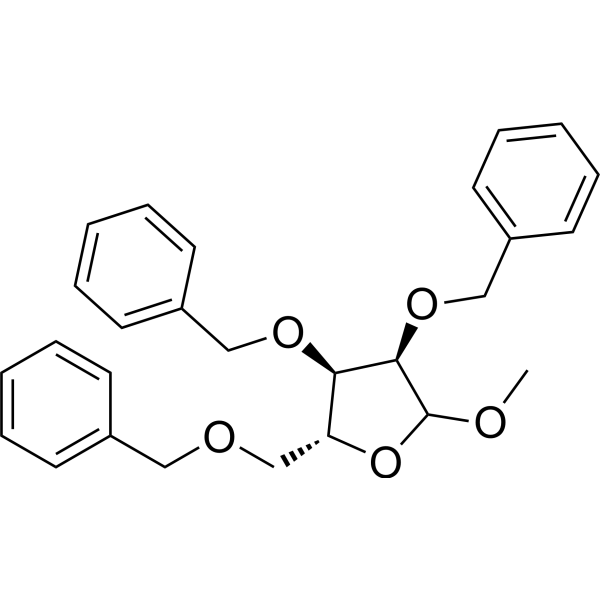 Methyl 2,3,5-tri-O-benzyl-D-ribofuranoside Structure