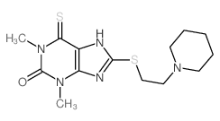 2H-Purin-2-one,1,3,6,9-tetrahydro-1,3-dimethyl-8-[[2-(1-piperidinyl)ethyl]thio]-6-thioxo- Structure