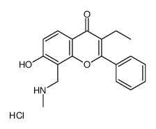 (3-ethyl-7-hydroxy-4-oxo-2-phenylchromen-8-yl)methyl-methylazanium,chloride Structure