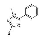 3-methyl-2-phenyl-5-thioxo-4,5-dihydro-[1,3,4]oxadiazolium betaine Structure