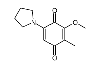 2-Methoxy-3-methyl-6-(1-pyrrolidinyl)-1,4-benzoquinone结构式