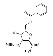 ((2R,3S,4R,5R)-4-azido-5-carbamothioyl-3-hydroxytetrahydrofuran-2-yl)methyl benzoate结构式