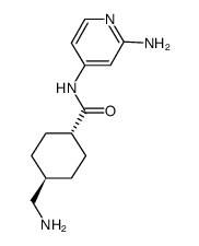 Cyclohexanecarboxamide, 4-(aminomethyl)-N-(2-amino-4-pyridinyl)-, trans- Structure