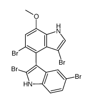 (+)-2,3',5,5'-Tetrabromo-7'-methoxy-3,4'-bi[1H-indole]结构式