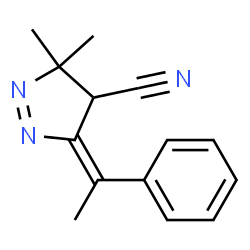 3H-Pyrazole-4-carbonitrile,4,5-dihydro-3,3-dimethyl-5-(1-phenylethylidene)-,(5E)-(9CI) Structure