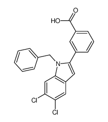 3-(1-苄基-5,6-二氯-1H-吲哚-2-基)苯甲酸结构式