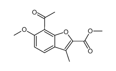 7-acetyl-6-methoxy-3-methyl-2-benzofurancarboxylic acid methyl ester Structure