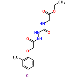 Ethyl N-({2-[(4-chloro-2-methylphenoxy)acetyl]hydrazino}carbonyl)glycinate结构式