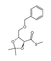 S-methyl (2S,3R)-4-benzyloxy-2,3-(dimethylmethylenedioxy)butanethioate结构式